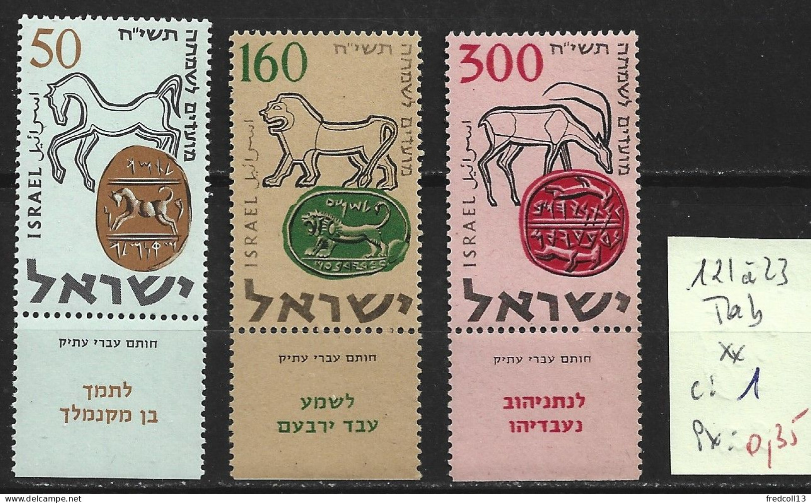 ISRAEL 121 à 23 ** Côte 1 € - Neufs (sans Tabs)