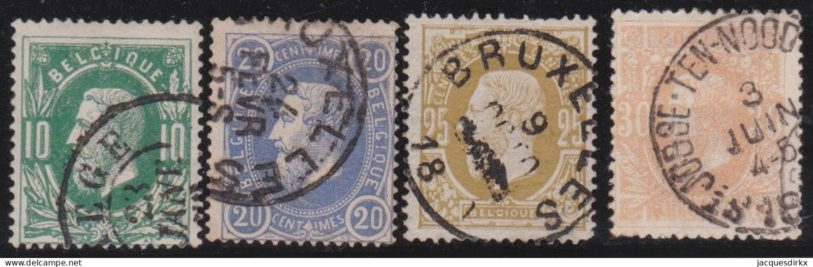 Belgie  .   OBP    .    30/33      .    O     .   Gestempeld     .   /   .    Oblitéré - 1869-1883 Leopold II