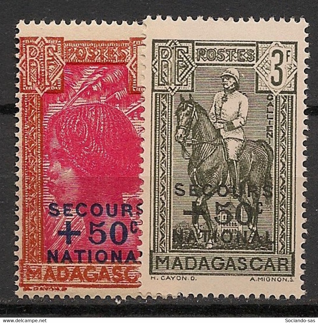MADAGASCAR - 1942 - N°YT. 232 à 233 - Secours National - Neuf Luxe ** / MNH / Postfrisch - Neufs