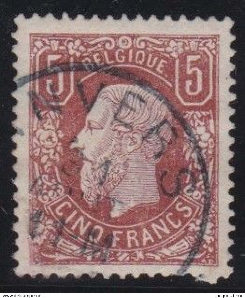 Belgie  .   OBP    .    37  (2 Scans)     .    O     .   Gestempeld     .   /   .    Oblitéré - 1869-1883 Leopoldo II