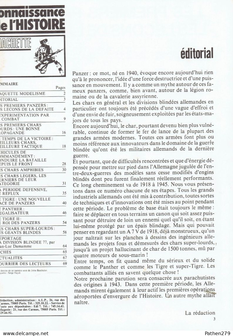 Connaissance De L'histoire N°17 - Octobre 1979 - Hachette - Chars De Combat Allemands 39-45 - Véhicules