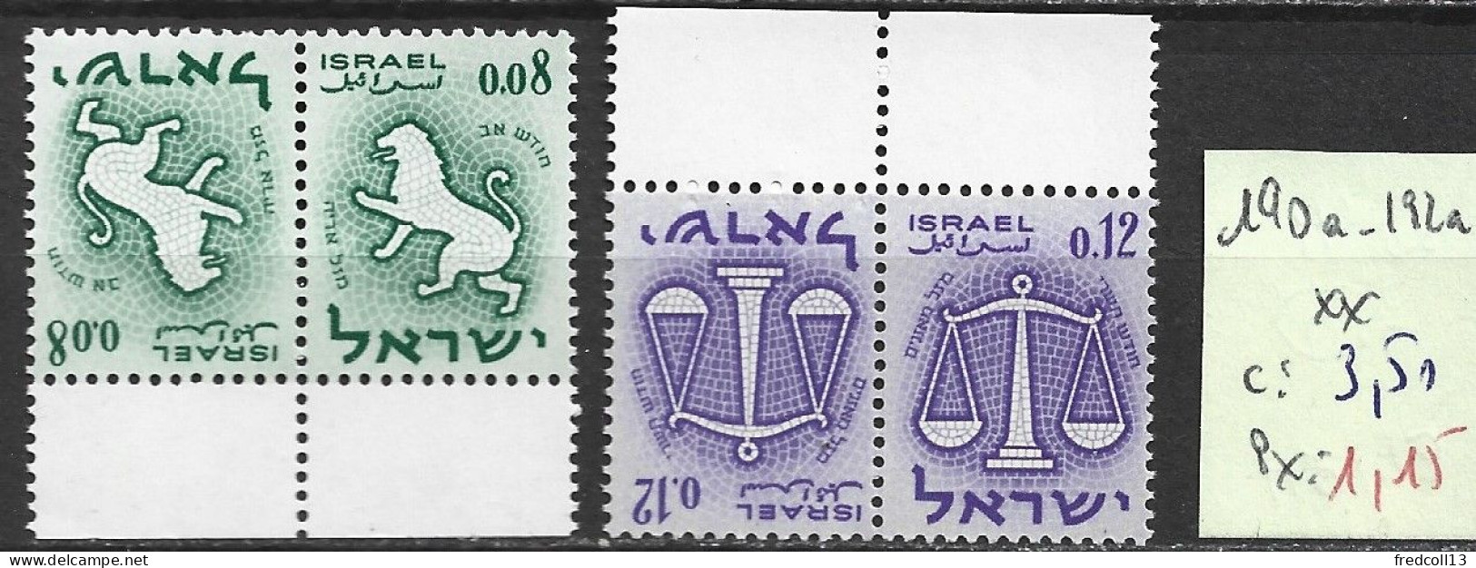 ISRAEL 190a-192a ** Côte 3.50 € - Nuovi (con Tab)