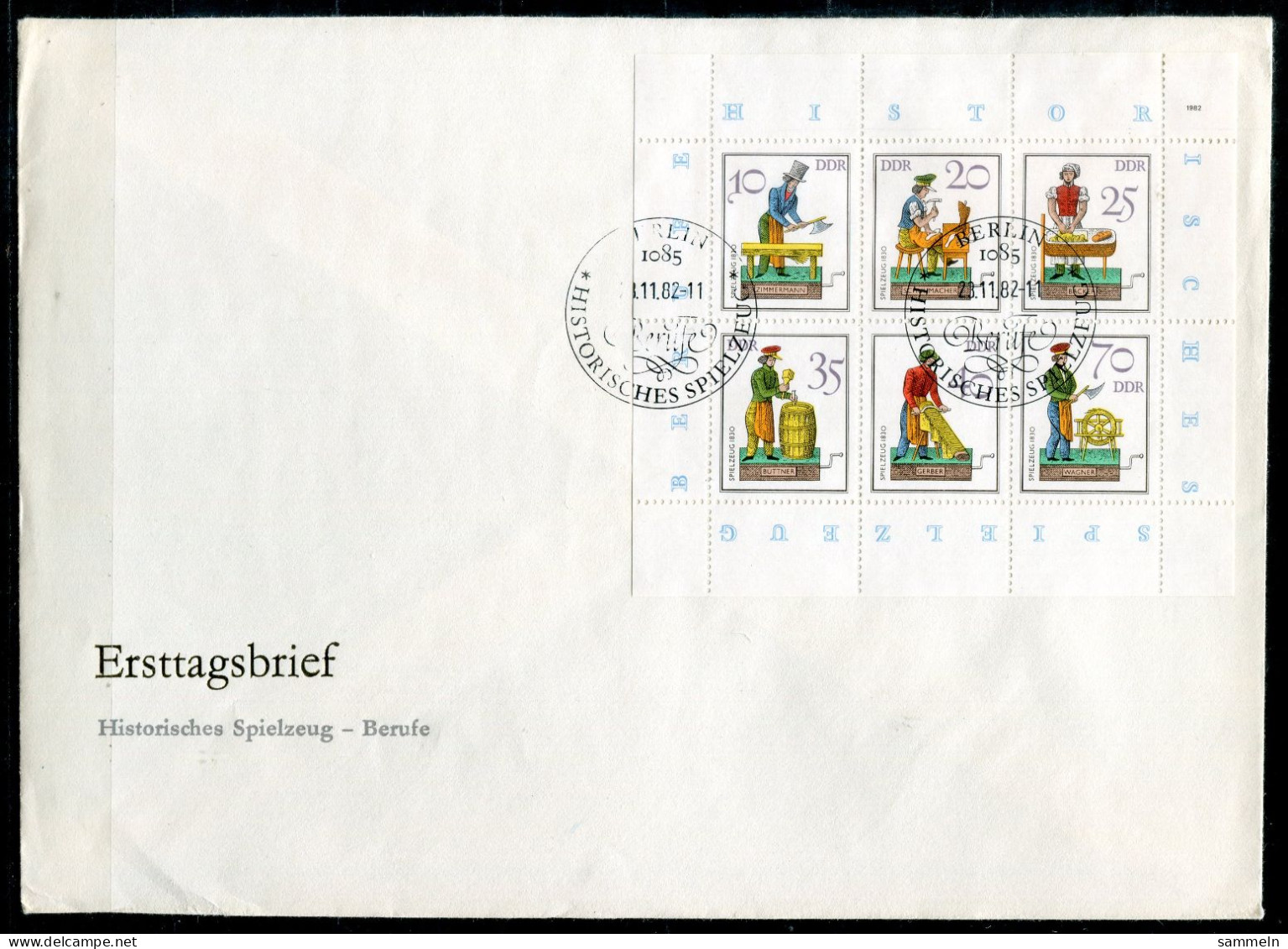 DDR 2758-2763 KB Auf FDC - Historisches Speilzeug, Historical Toys, Jouets Historiques - GDR / RDA - 1981-1990