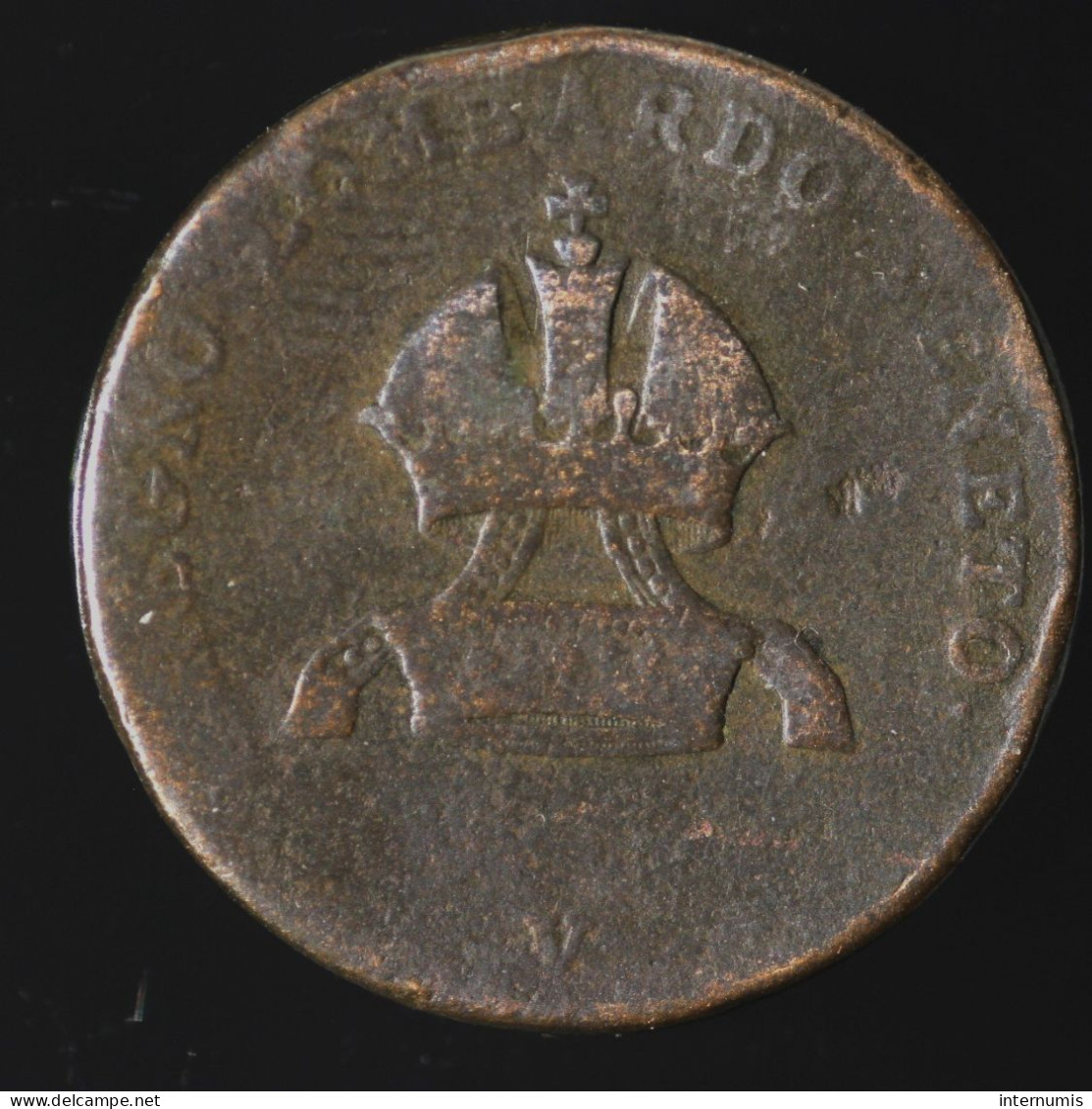  Italie / Italy, Franz I, 5 Centesimi, 1822, Venice, Cuivre (Copper), B+ (F),
C#3 - Lombardie-Vénétie