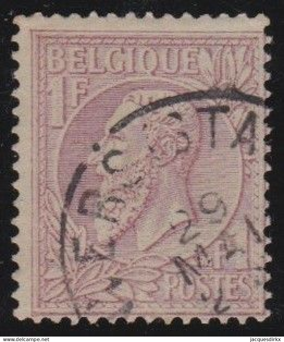 Belgie  .   OBP    .    51     .    O     .   Gestempeld      .   /   .    Oblitéré - 1884-1891 Leopold II