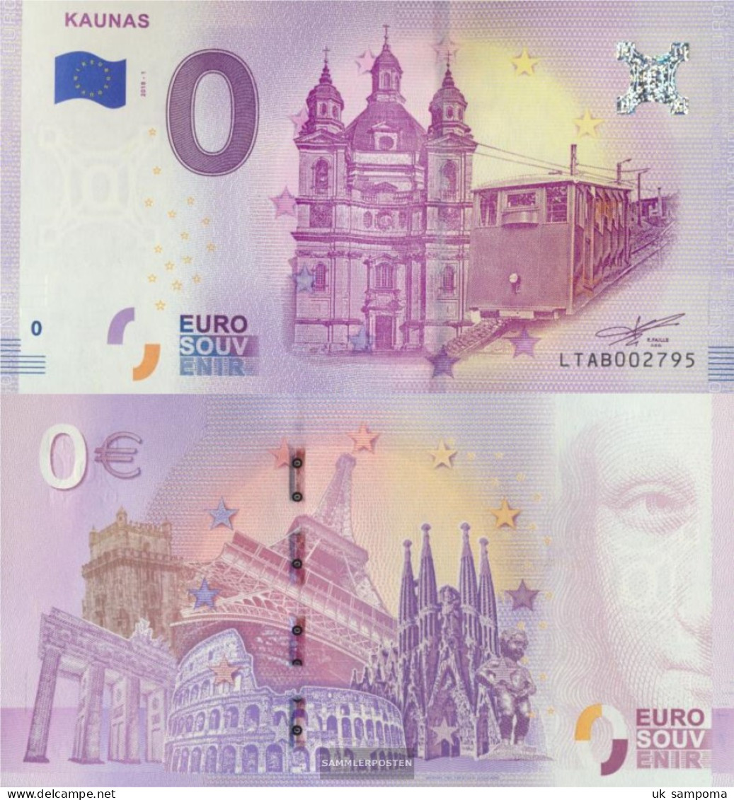 Lithuania Souvenirschein City Kaunas In Lithuania Uncirculated 2018 0 Euro City Kaunas In Lithuania - Litauen