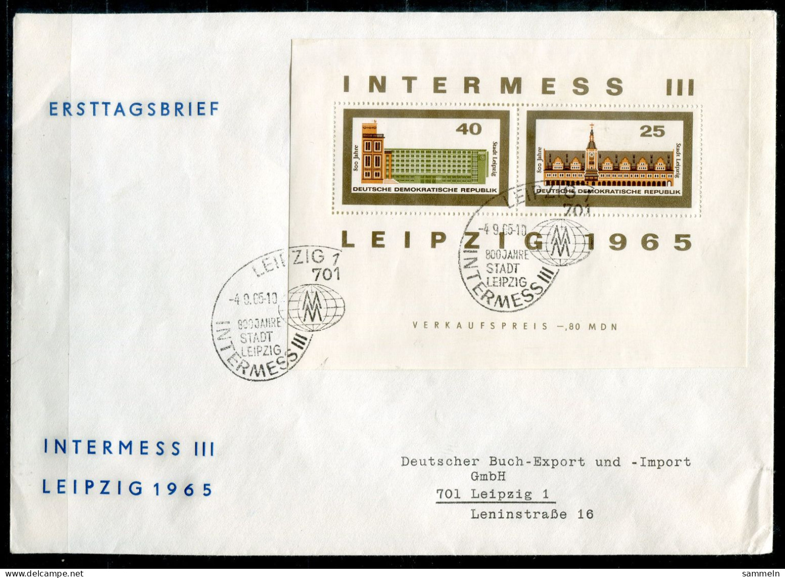 DDR Block 23+24, Bl.23+24 Auf FDC - Leipziger Messe, Leipzig Fair, Salon De Leipzig - GDR / RDA - 1950-1970