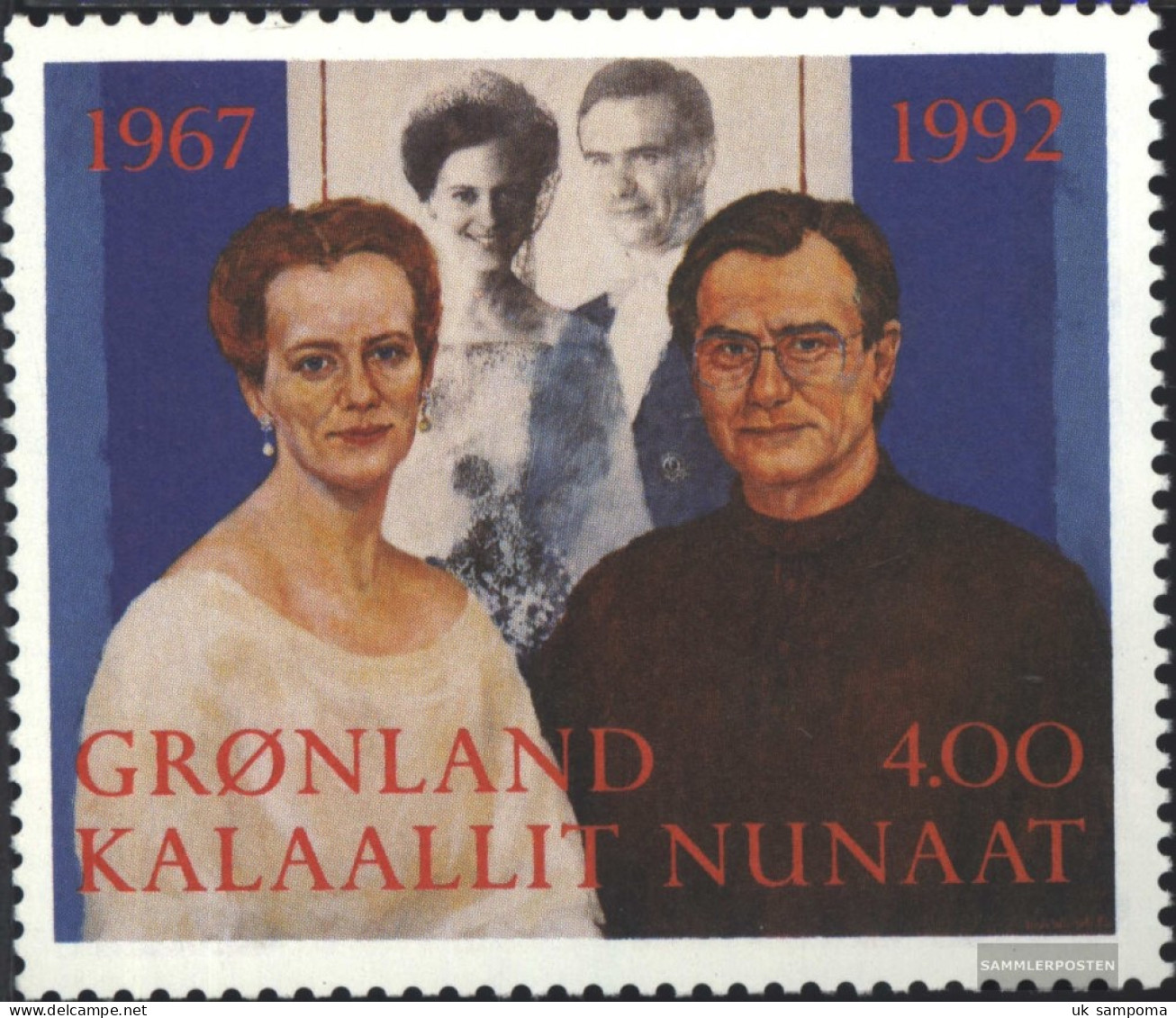 Denmark - Greenland 226 (complete Issue) Unmounted Mint / Never Hinged 1992 Royal Silver Wedding - Neufs