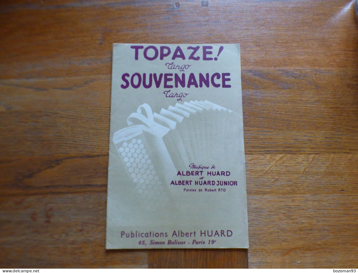 TOPAZE ( ALBERT HUARD ) SOUVENANCE - Andere & Zonder Classificatie