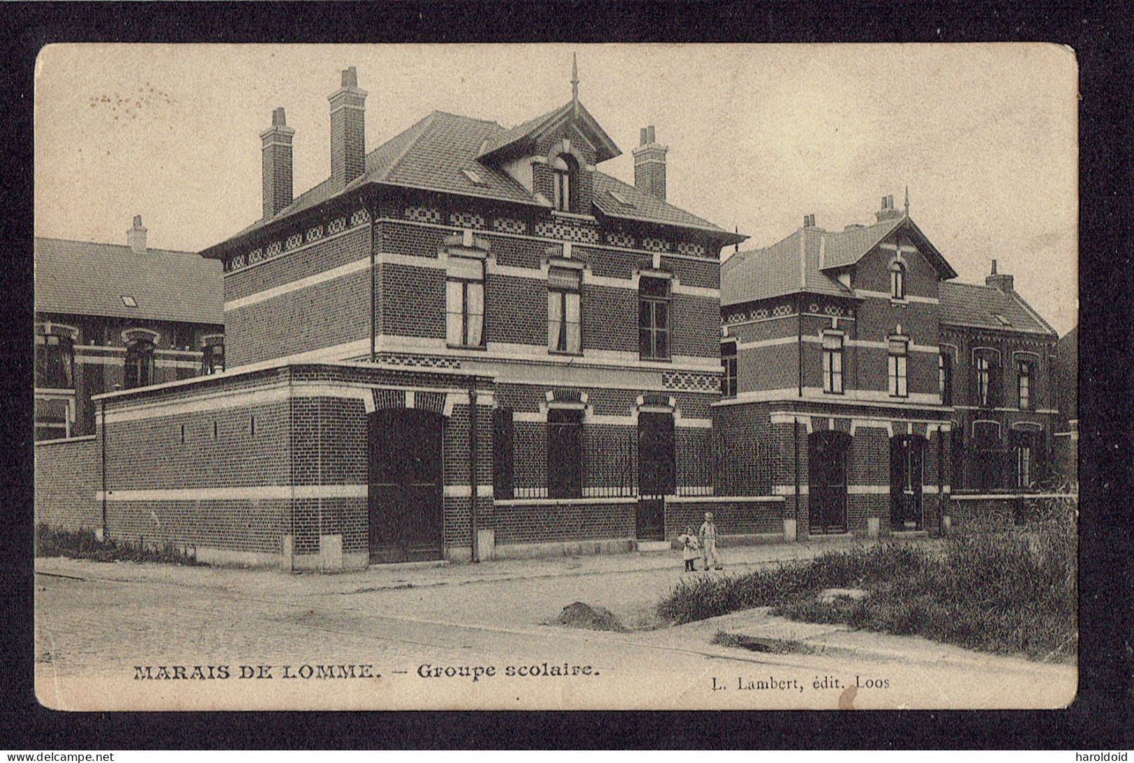 CPA 59 - MARAIS DE LOMME - GROUPE SCOLAIRE - PLI DIAGONAL - Lomme