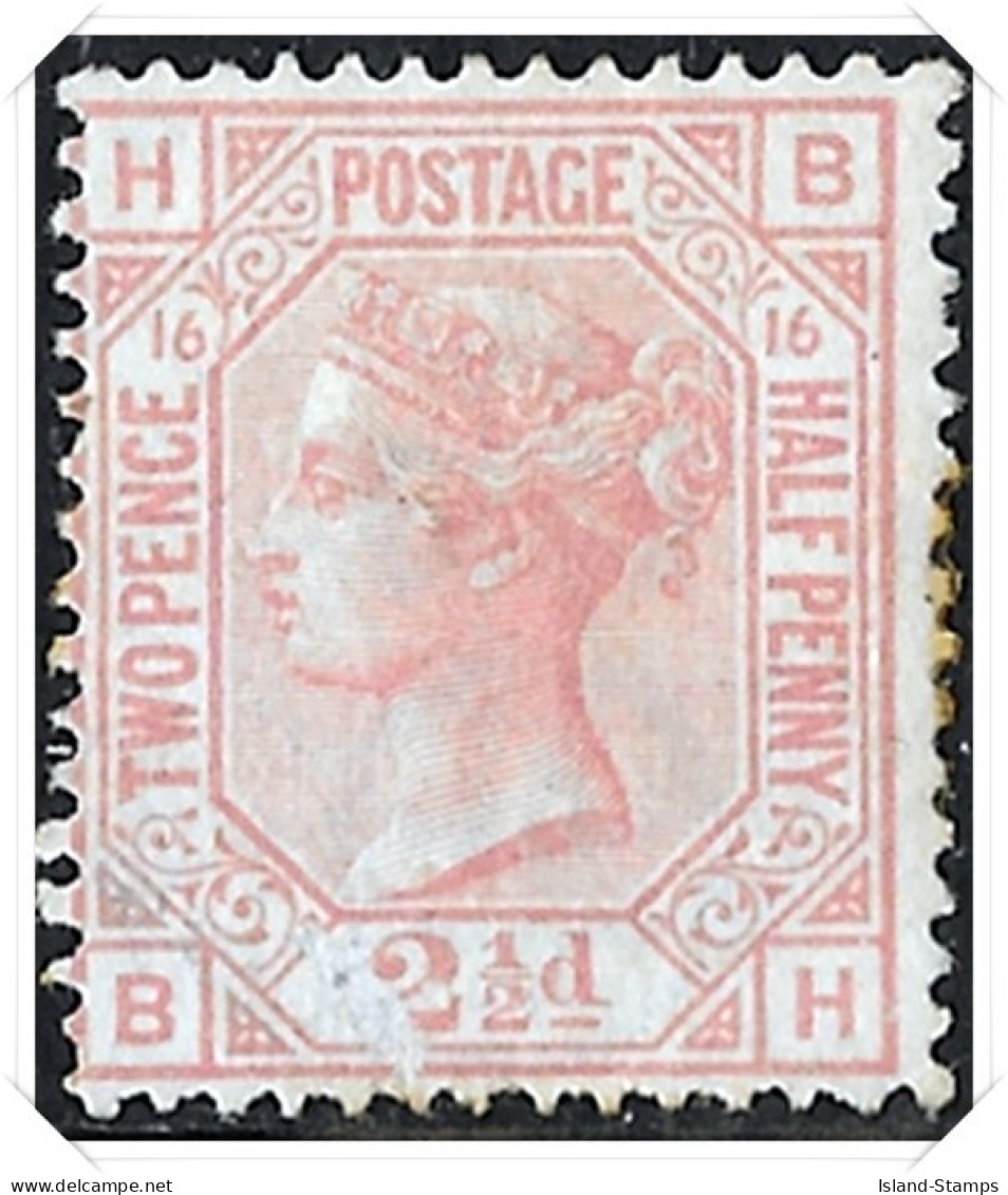 SG 141 2½d Rosy-Mauve Plate 16. Mounted Mint. Cat £525 - Unused Stamps