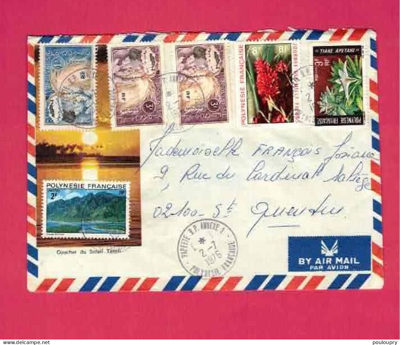 Lettre De 1976 Pour La France - YT N° 27, 28 X 2, 64, 83 Et 97 - Storia Postale