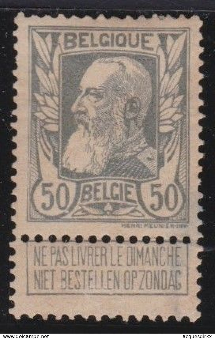 Belgie  .   OBP    .    78  (2 Scans)    .    *      .   Ongebruikt Met Gom    .   /   .    Neuf Avec Gomme8  (2 Scans) - 1905 Thick Beard