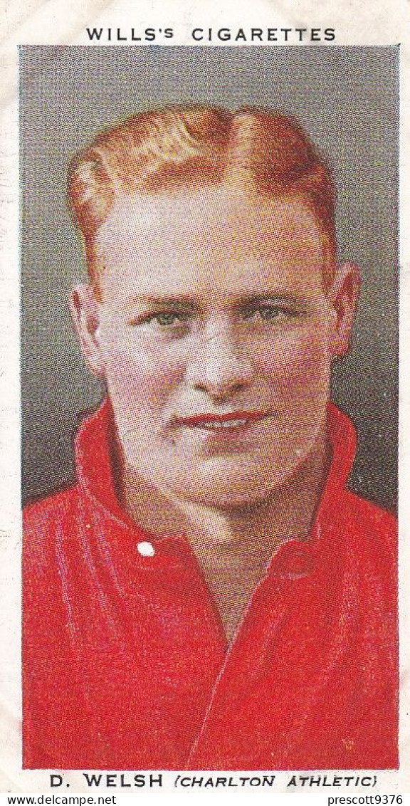 47 Donald Welsh. Charlton Athletic - Wills Cigarette Card - Association Footballers, 1935 - Original Card - Sport - Wills