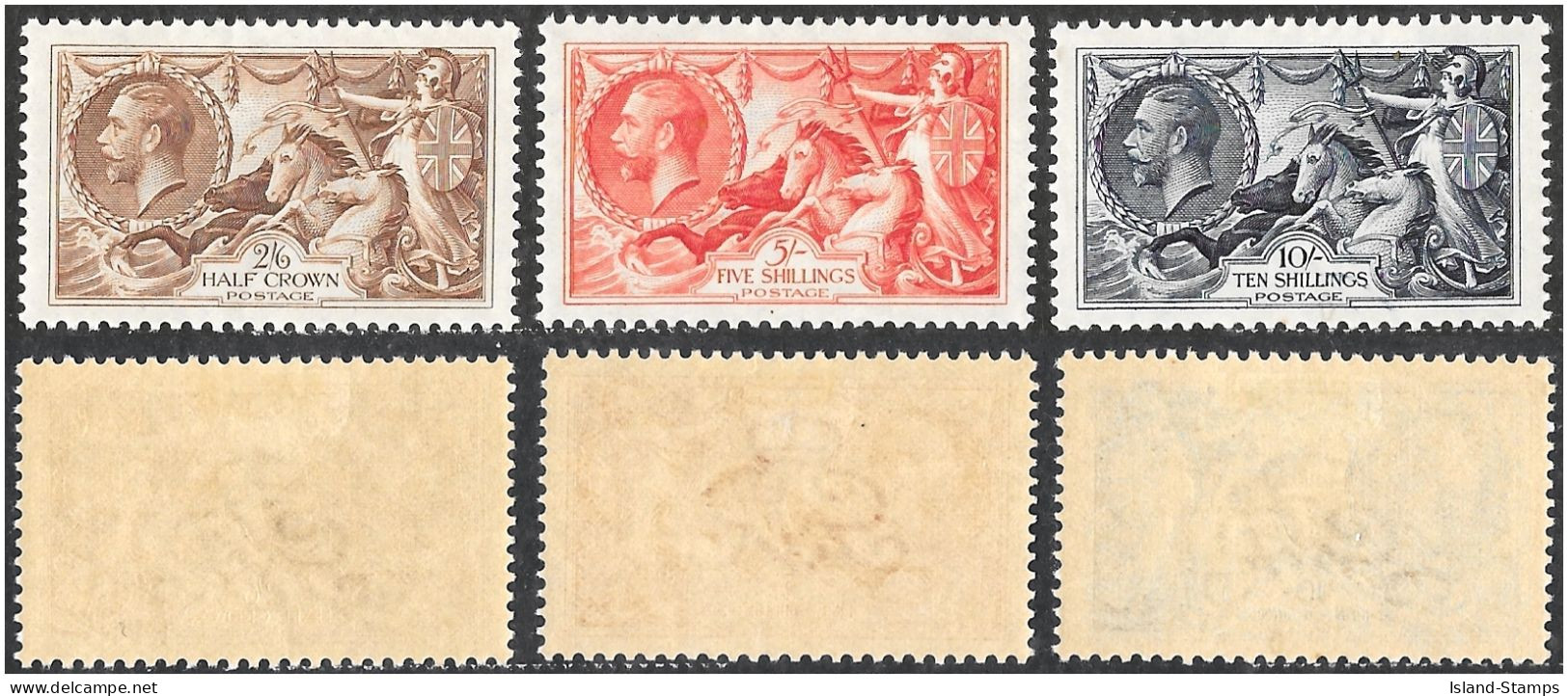 SG 450/2 GV 1934 Re-engraved Seahorse Set, Very Fine Light Mounted Mint. - Unused Stamps