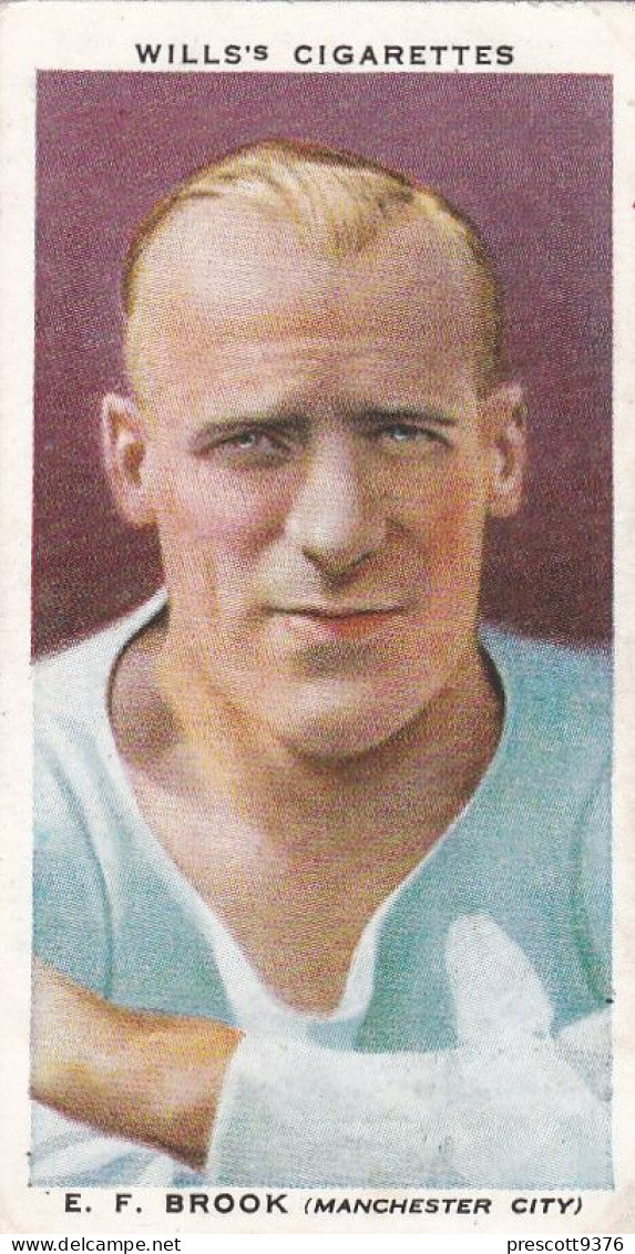 7 E Brook Manchester City  - Wills Cigarette Card - Association Footballers, 1935 - Original Card - Sport - Wills