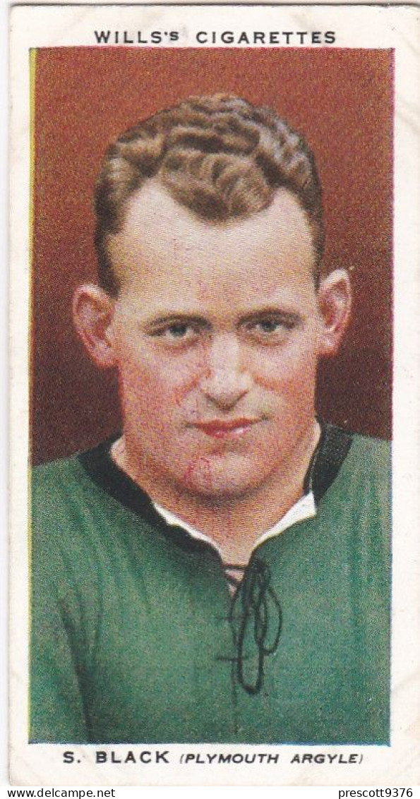 4 S Black Plymouth Argyll  - Wills Cigarette Card - Association Footballers, 1935 - Original Card - Sport - Wills