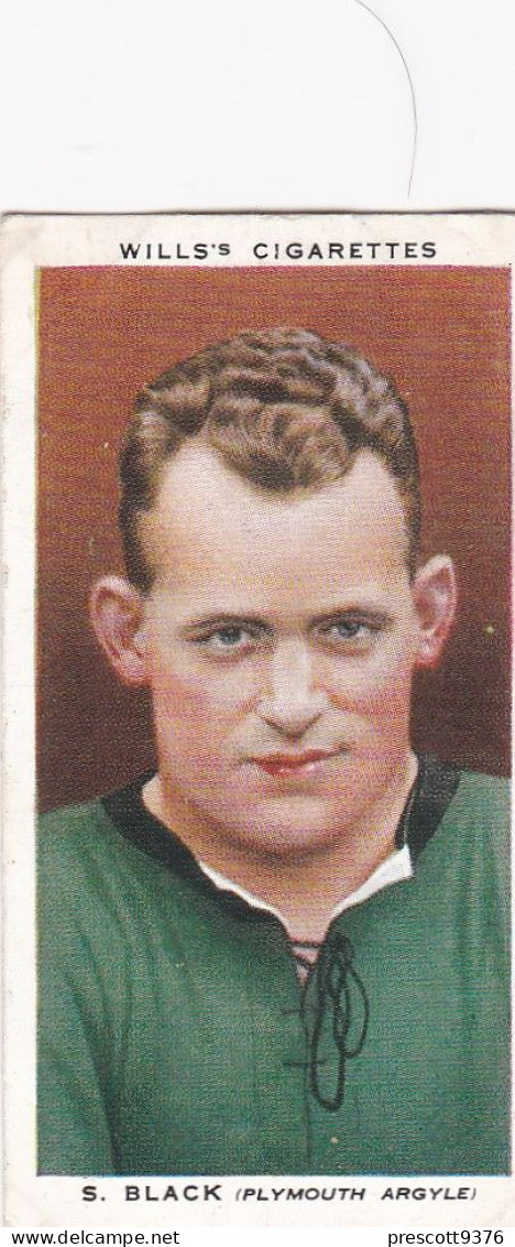 4 S Black Plymouth Argyll  - Wills Cigarette Card - Association Footballers, 1935 - Original Card - Sport - Wills