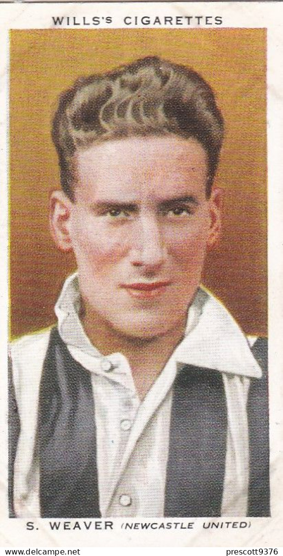 46 S Weaver, Newcastle United  - Wills Cigarette Card - Association Footballers, 1935 - Original Card - Sport - Wills