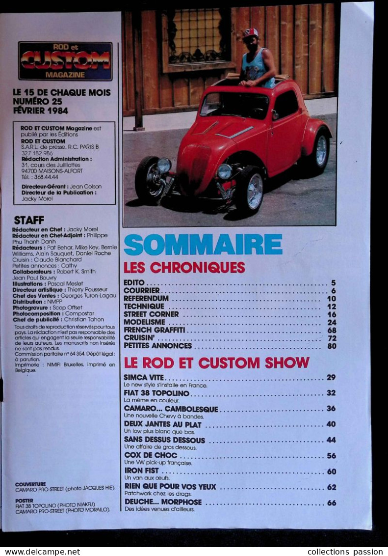 Revue, Automobile, Rod Et Custom Magazine, 92 Pages, 2 Scans, Frais Fr 5.95 E - Auto/Moto