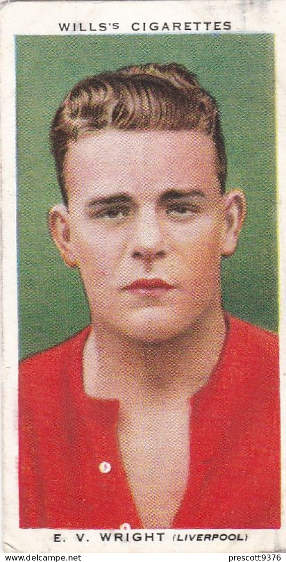 50 E Wright Liverpool  - Wills Cigarette Card - Association Footballers, 1935 - Original Card - Sport - Wills