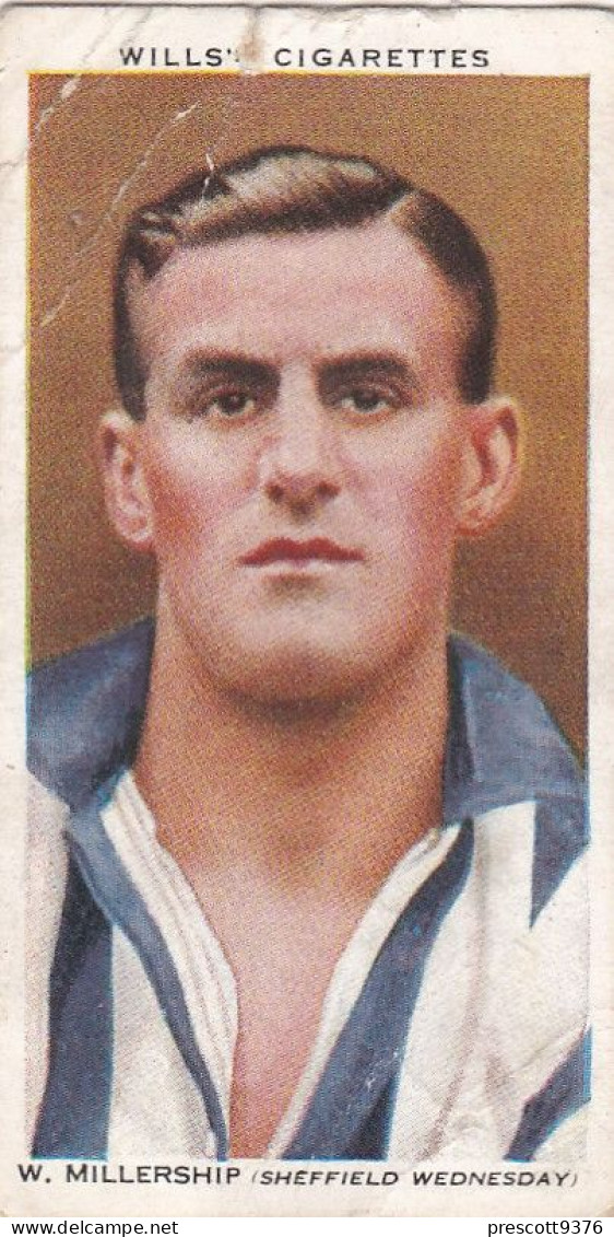 31 W Millership, Sheffield Wednesday FC  - Wills Cigarette Card - Association Footballers, 1935 - Original Card - Sport - Wills