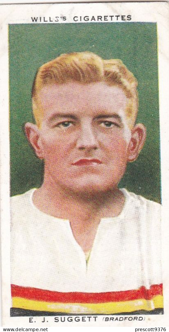 43 E Suggett Bradford FC  - Wills Cigarette Card - Association Footballers, 1935 - Original Card - Sport - Wills