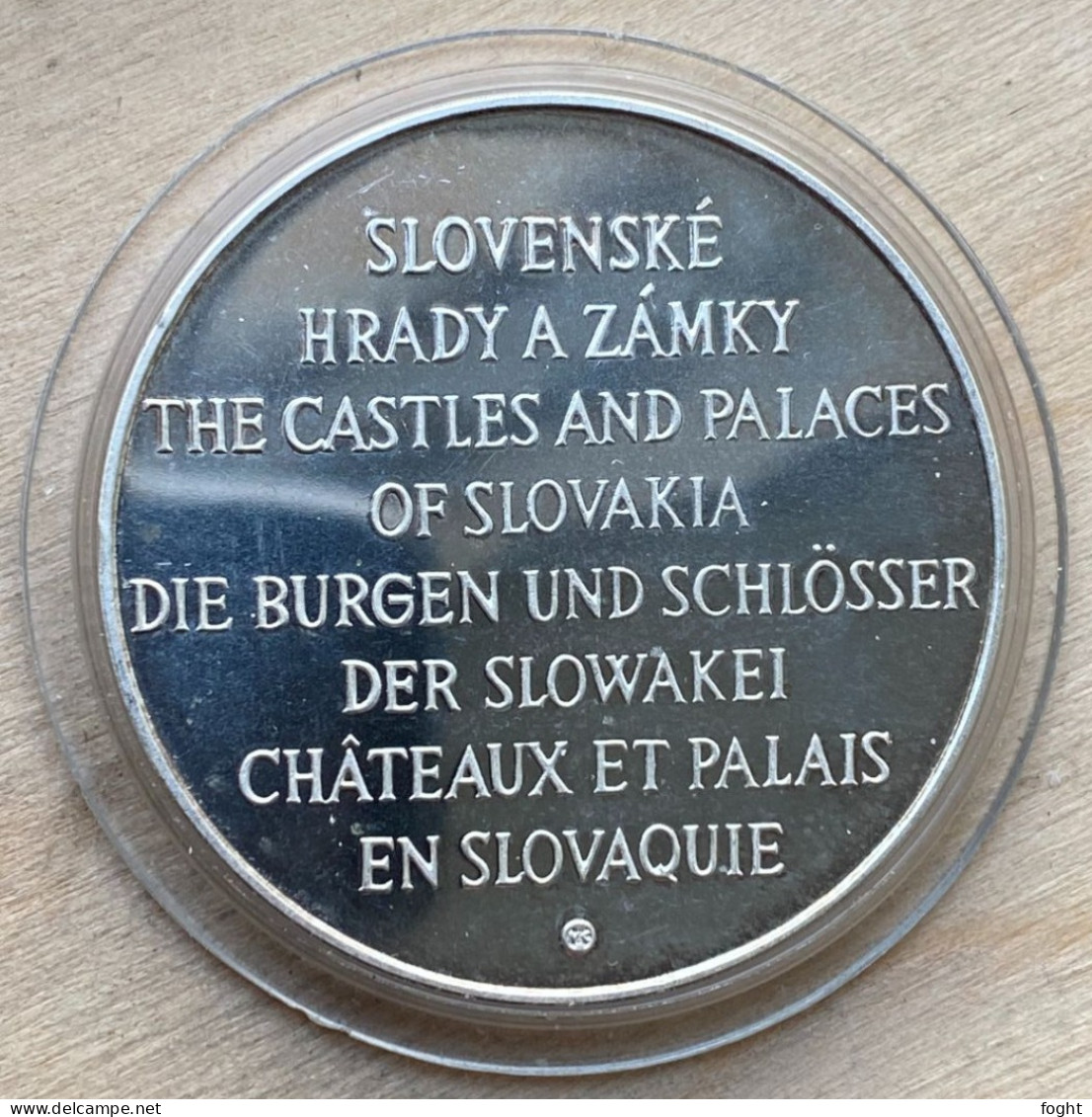 .900 Silver Slovak Souvenir Medal - Slovak Castles: TRENČÍN,6477 - Professionals / Firms