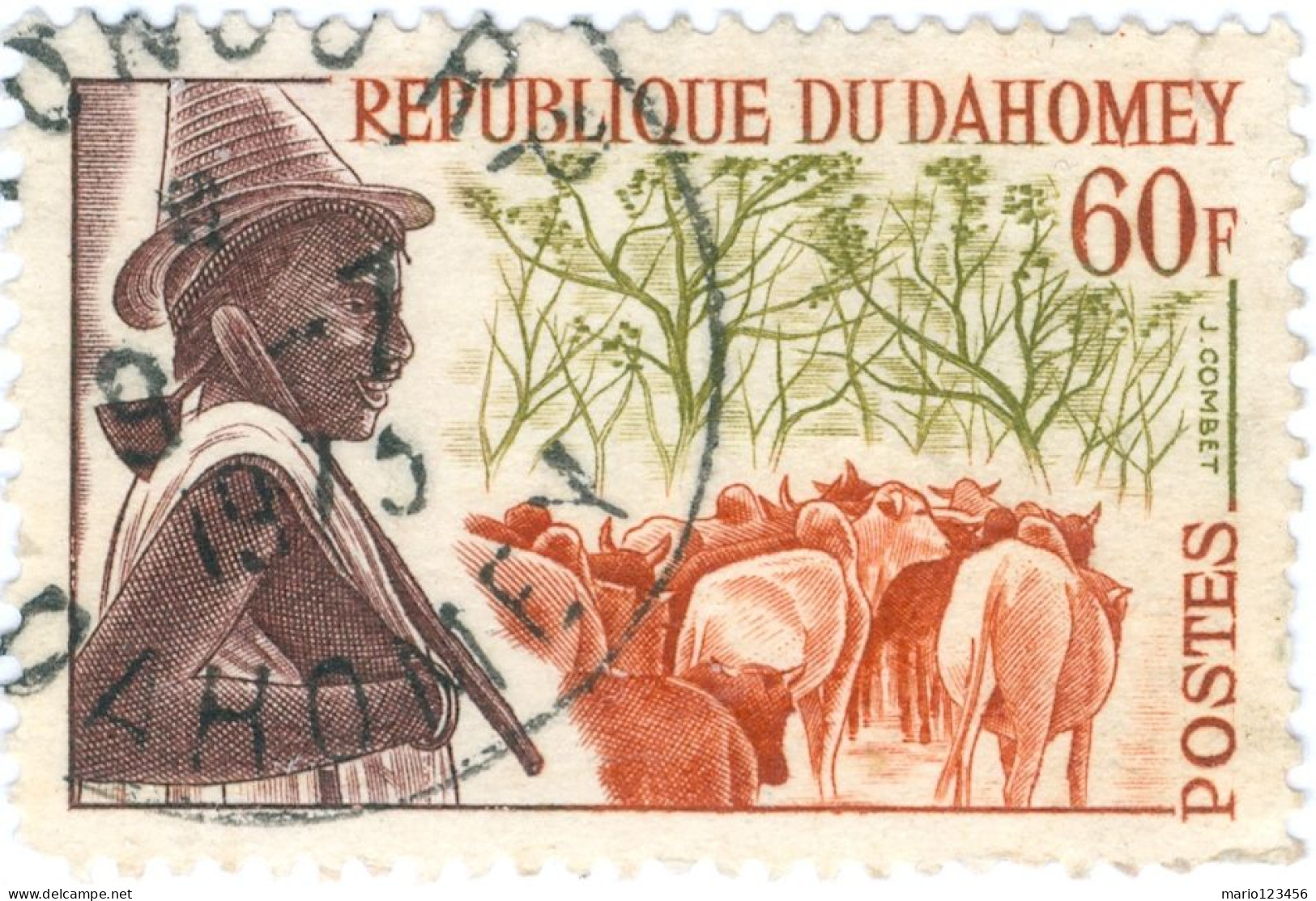 DAHOMEY, TRIBU, 1963, FRANCOBOLLI USATI Mi:DY 209, Scott:DY 169, Yt:DY 188 - Gebruikt