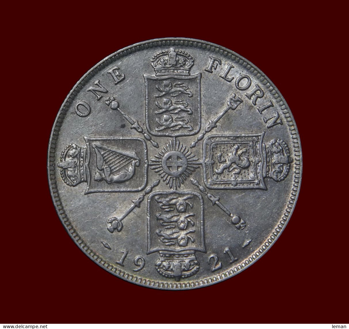 Great Britain George V 1921 Florin Good VF British Two Shillings - Otros & Sin Clasificación