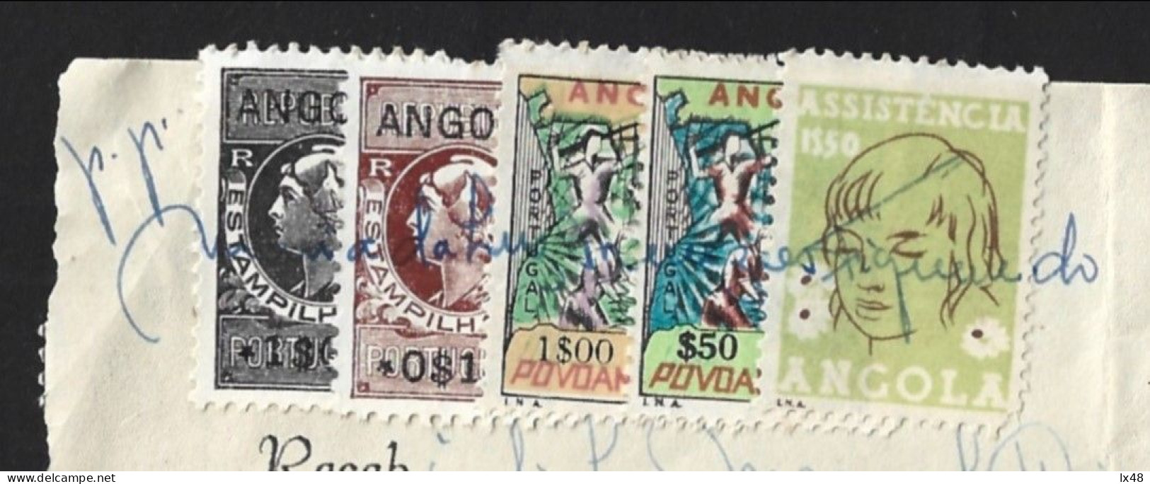 Recibo De Angola 1971 Com Stamps Assistência E Povoamento Utilizados Como Estampilha Fiscal. Angola Receipt From 1971 Wi - Cartas & Documentos