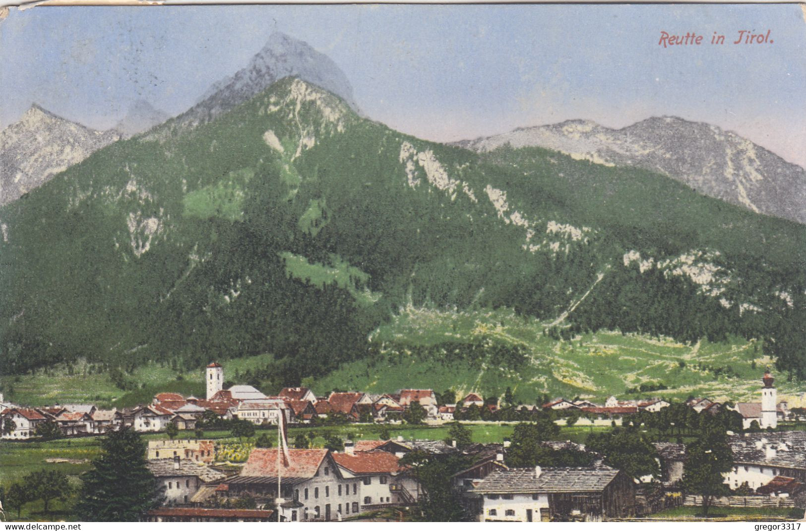 E3501) REUTTE In Tirol - Häuser - Blick Gegen Berge U. Kirche ALT!  1908 - Reutte