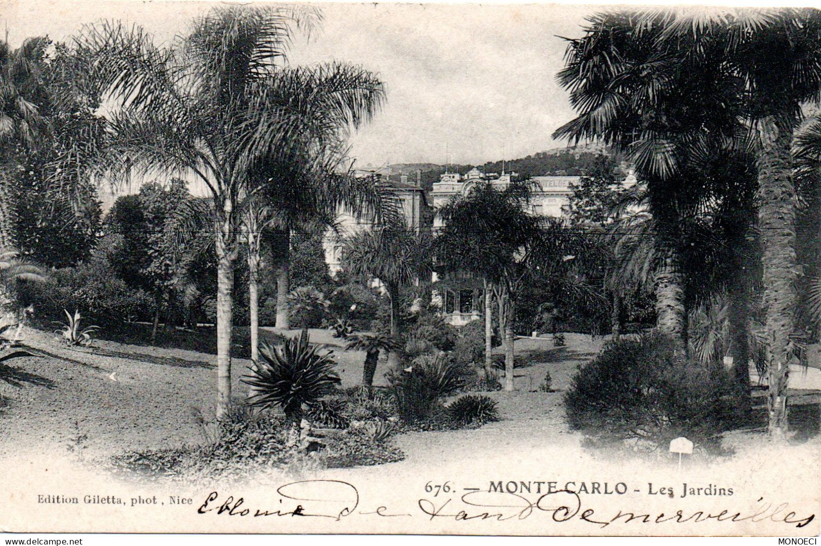 MONACO -- MONTE CARLO -- CPA Précurseur --  Les Jardins - Les Terrasses