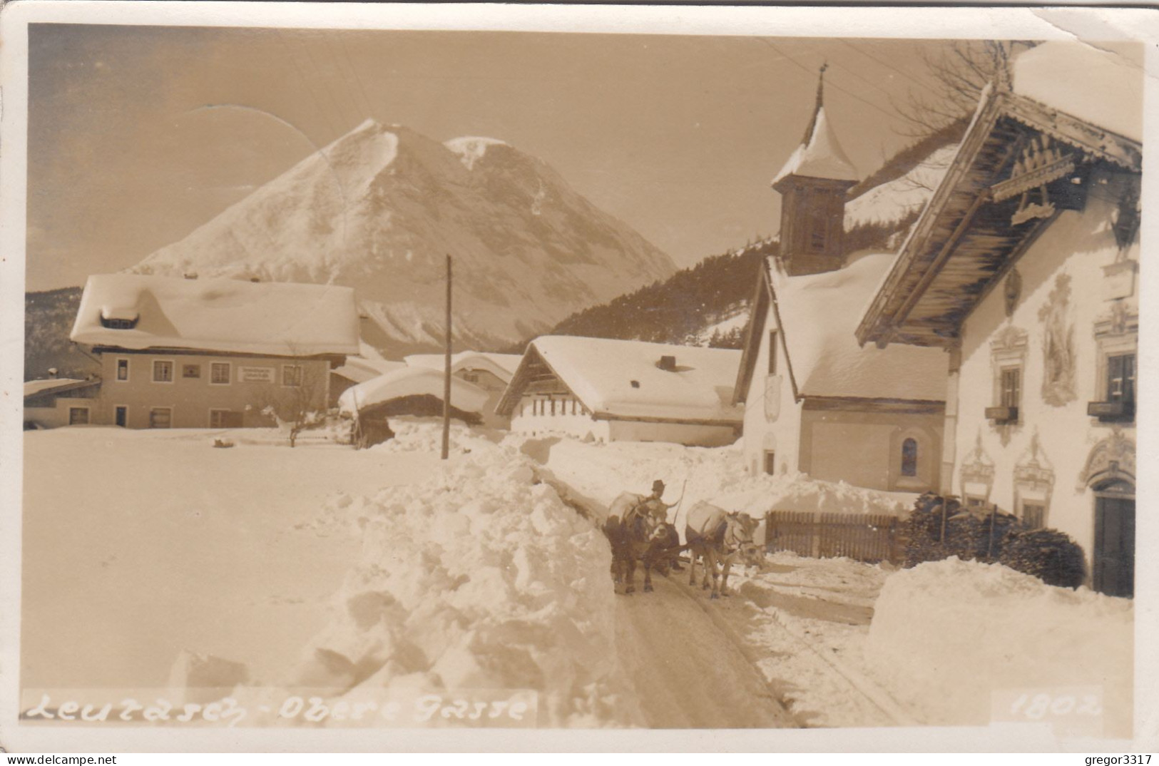 E3503) LEUTASCH - Tirol - Obere Gasse Tief Verschneit Mit Kühen Und Fuhrwerk ALT!  15.3.1941 - Leutasch