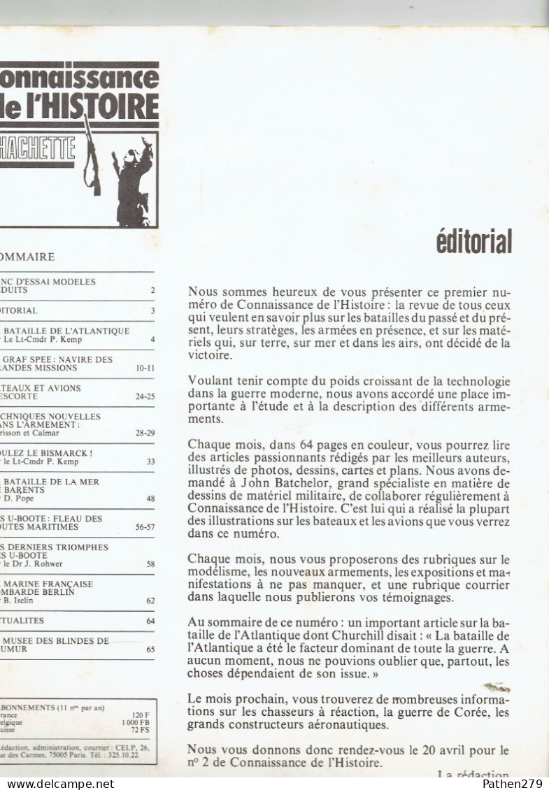 Connaissance De L'histoire N°1 - Mars 1978 - Hachette - La Bataille De L'Atlantique - French