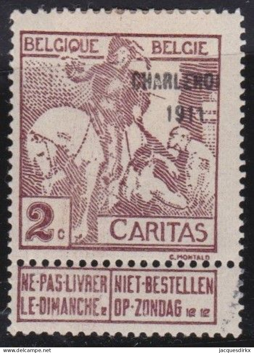 Belgie  .   OBP    .    102    .   *      .   Ongebruikt Met Gom    .   /   .    Neuf Avec Gomme - 1910-1911 Caritas