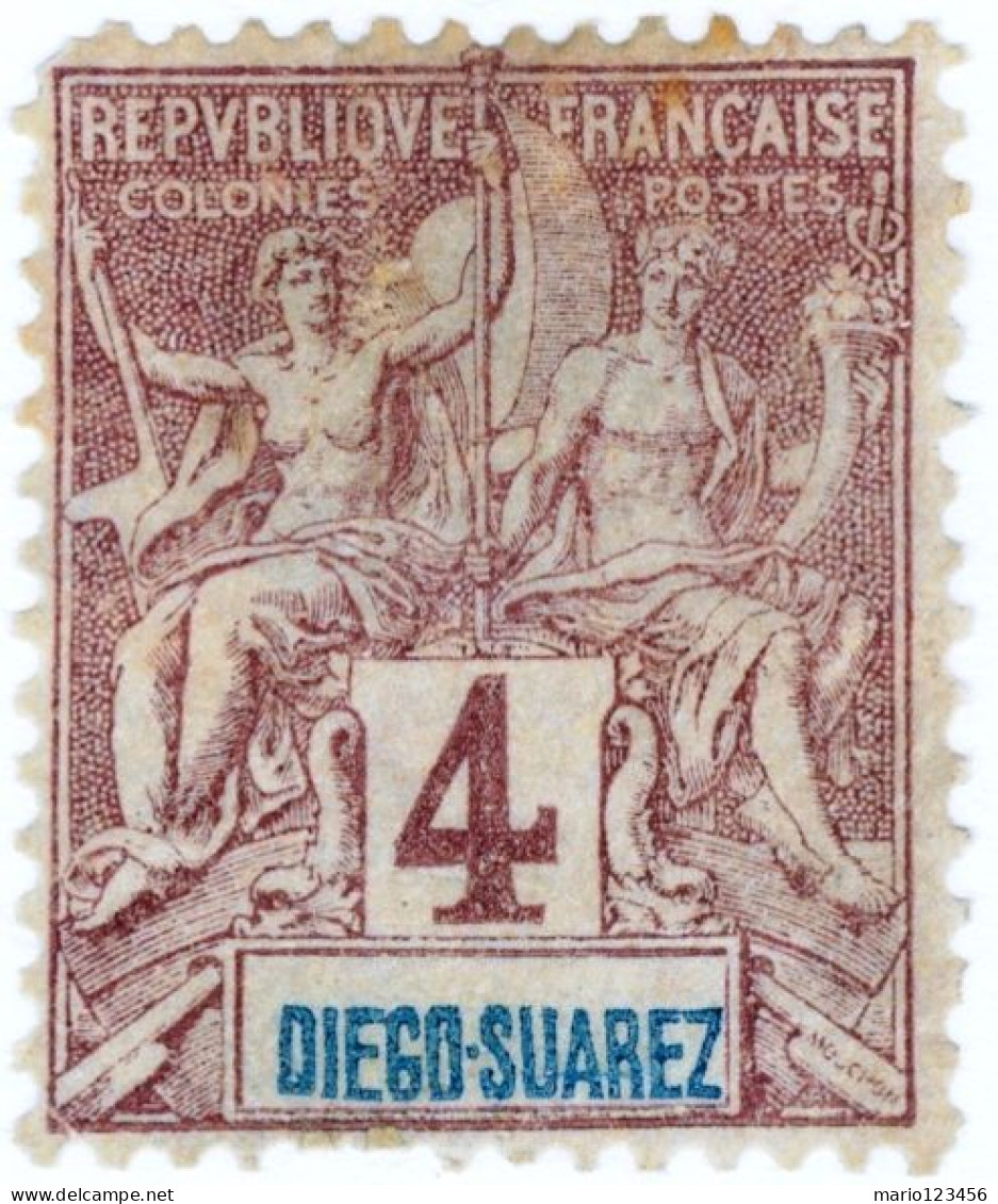 DIEGO SUAREZ, NAVIGAZIONE E COMMERCIO, TIPO GROUPE, 1894, FRANCOBOLLI NUOVI (MLH*) Mi:FR-DS 40, Scott:FR-DS 40, Yt:FR-DS - Unused Stamps