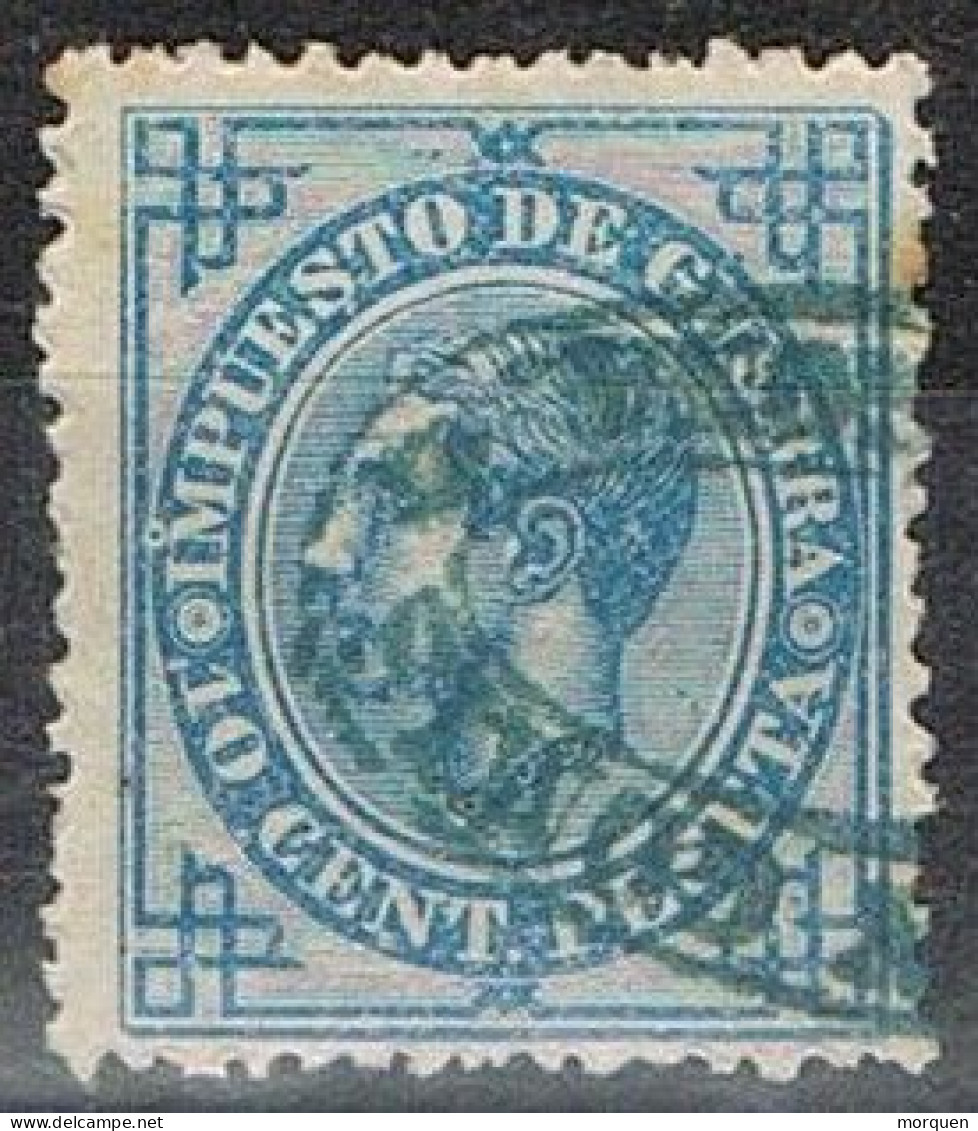 Sello 5 Cts Impuesto Guerra 1877, Alfonso XII, VARIEDAD Impresion, Num 184 º - Usati