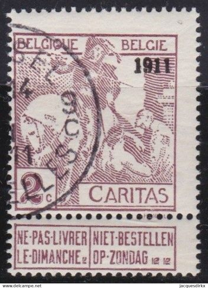 Belgie  .   OBP    .    94  (2 Scans)     .     O      .   Gestempeld     .   /   .    Oblitéré - 1910-1911 Caritas