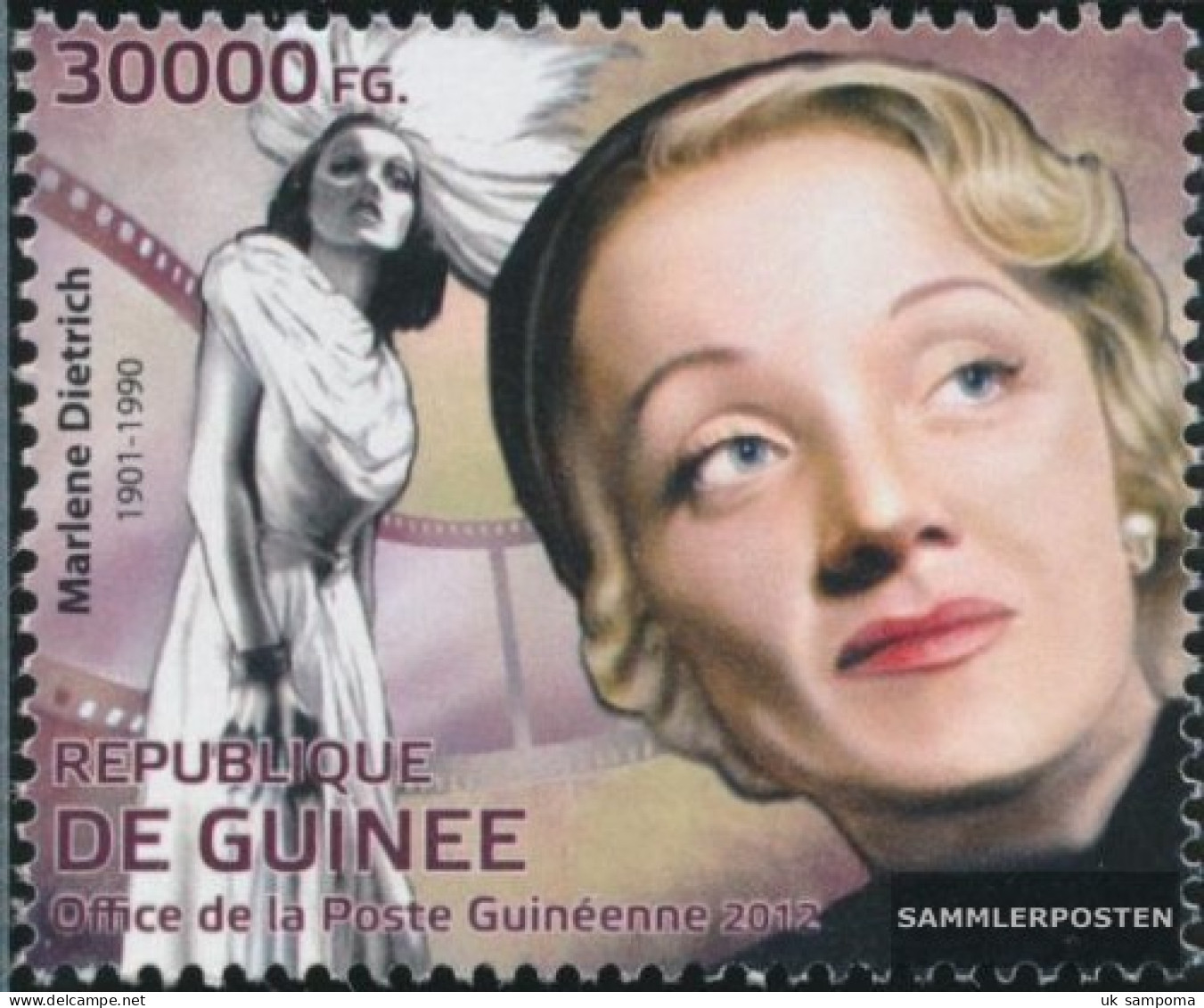 Guinea 9255 (complete. Issue) Unmounted Mint / Never Hinged 2012 Marlene Dietrich (1901-1992) - Guinée (1958-...)