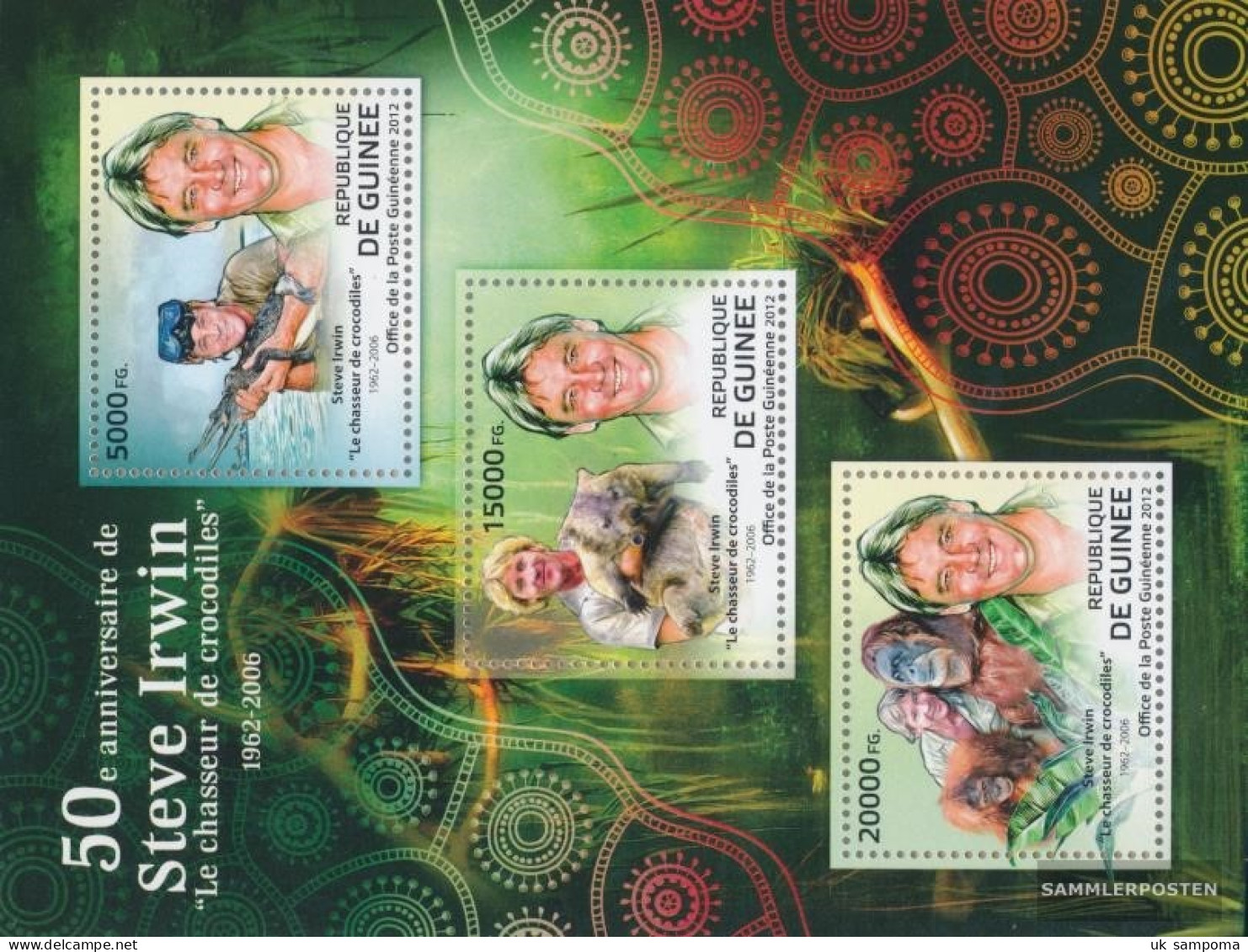 Guinea 9244-9246 Sheetlet (complete. Issue) Unmounted Mint / Never Hinged 2012 Steve Irwin (1962-2006) - Guinée (1958-...)