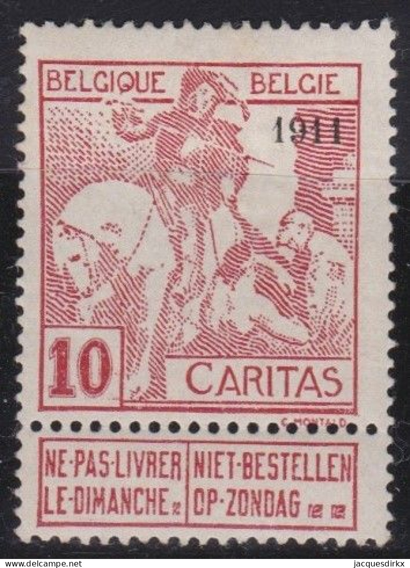 Belgie  .   OBP    .    98    .   *      .   Ongebruikt Met Gom    .   /   .    Neuf Avec Gomme - 1910-1911 Caritas