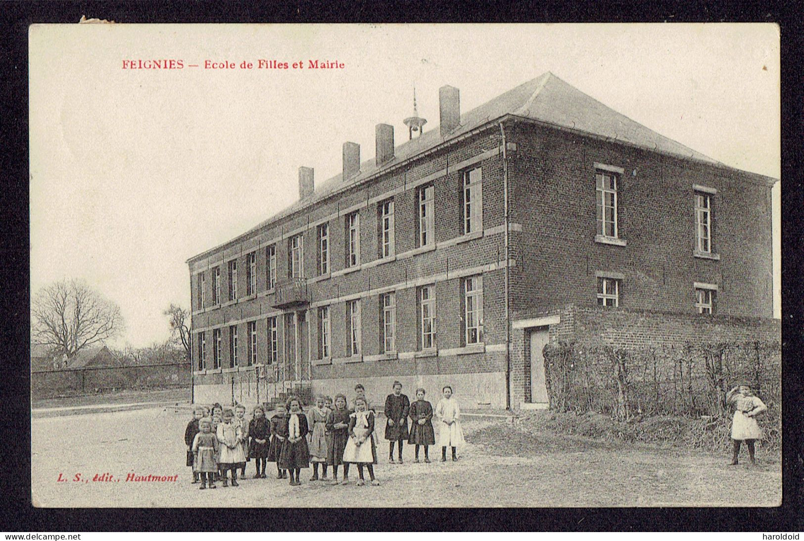 CPA 59 - FEIGNIES - ECOLE DE FILLES ET MAIRIE - Feignies