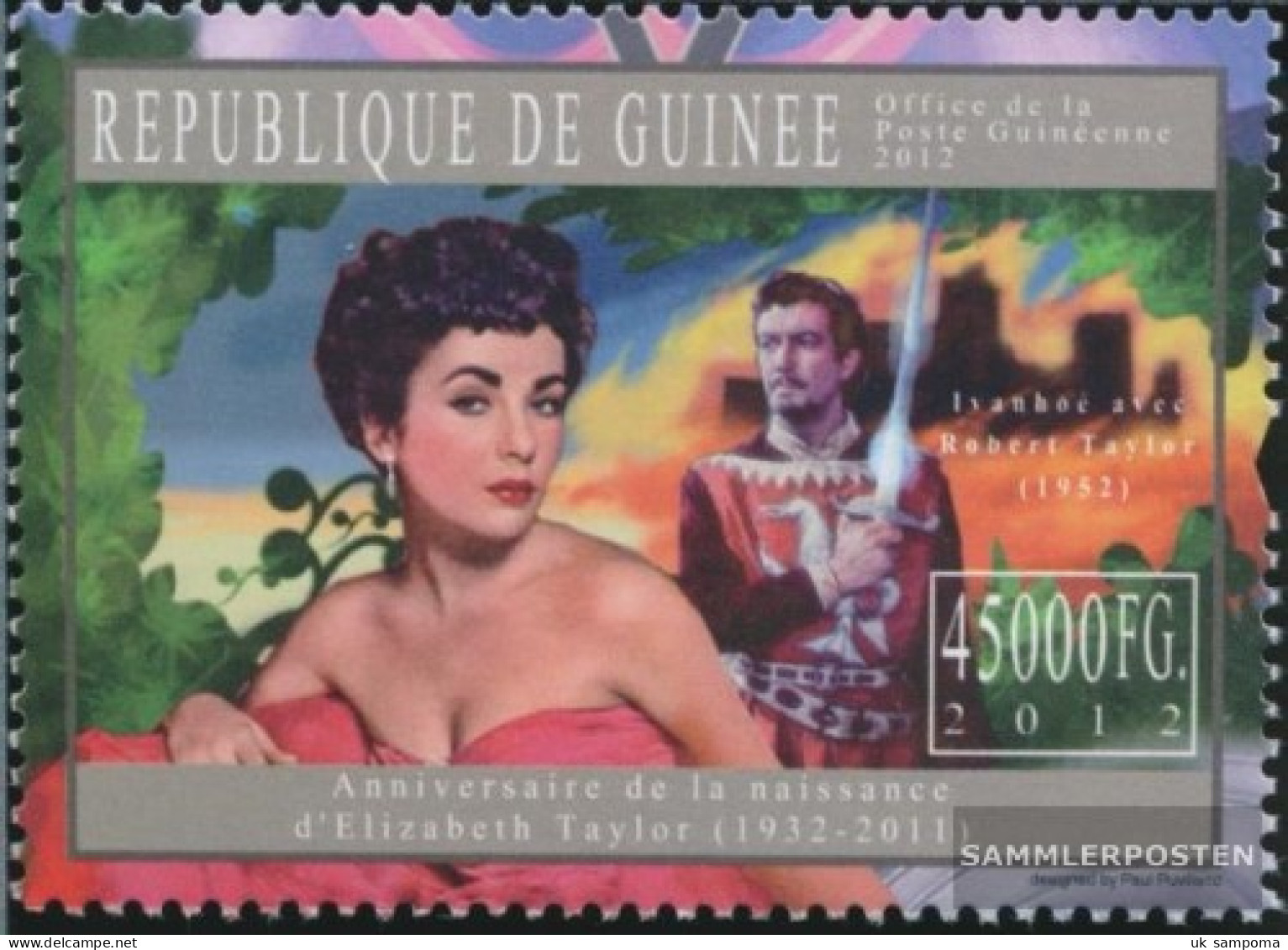 Guinea 9122 (complete. Issue) Unmounted Mint / Never Hinged 2012 Elizabeth Taylor (1932-2011) - Guinée (1958-...)