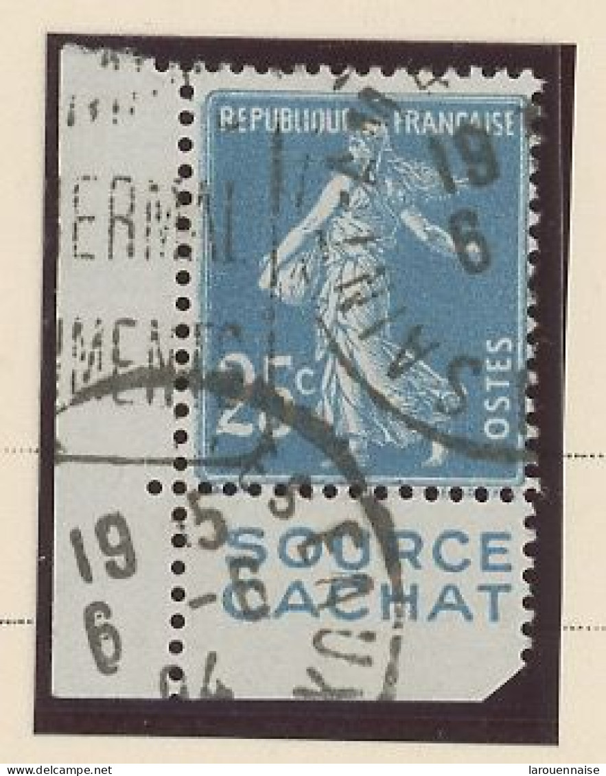 BANDE PUB -N°140 -SEMEUSE CAMÉE TYPE II Obl - 25 C BLEU  - PUB SOURCE CACHAT  ( MAURY 15)) - Used Stamps
