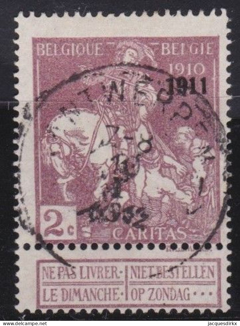 Belgie  .   OBP    .    95      .     O      .   Gestempeld     .   /   .    Oblitéré - 1910-1911 Caritas