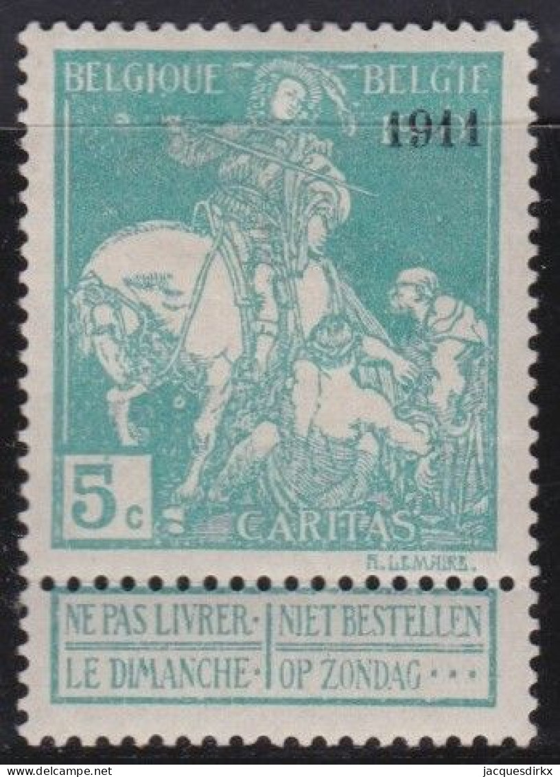 Belgie  .   OBP    .    97    .   *      .   Ongebruikt Met Gom    .   /   .    Neuf Avec Gomme - 1910-1911 Caritas