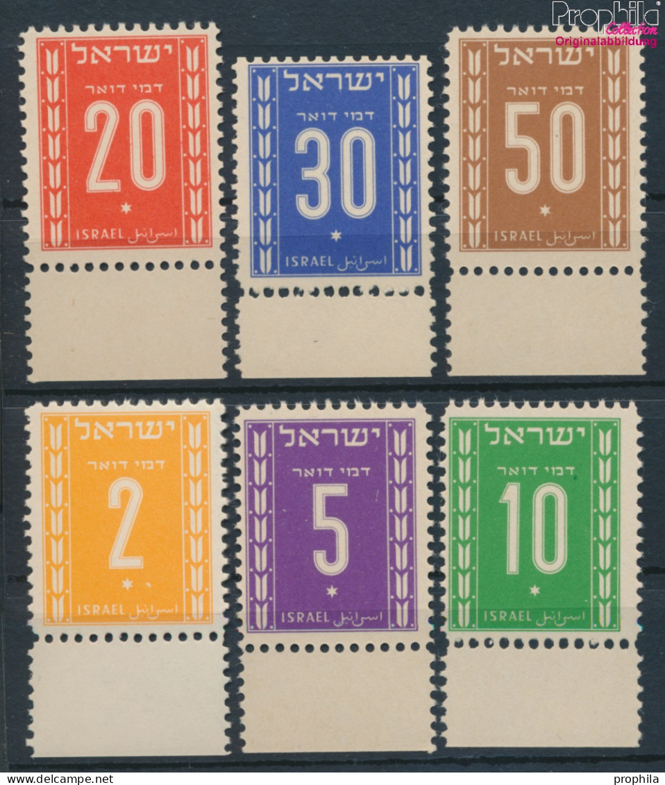 Israel P6-P11 Mit Tab (kompl.Ausg.) Postfrisch 1949 Ziffernzeichnung (10326296 - Ongebruikt (met Tabs)