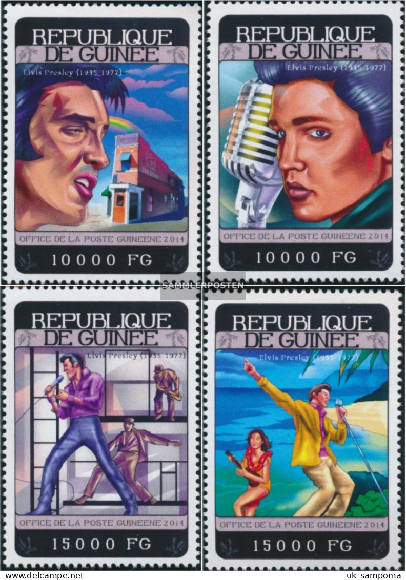 Guinea 10462-10465 (complete. Issue) Unmounted Mint / Never Hinged 2014 Elvis Presley - Guinée (1958-...)