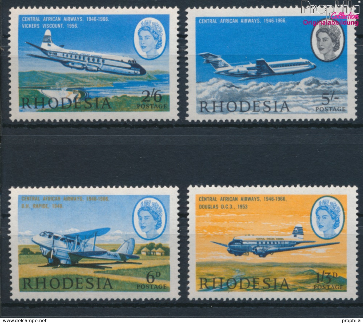 Rhodesien 42-45 (kompl.Ausg.) Postfrisch 1966 Luftfahrt (10285547 - Rodesia (1964-1980)